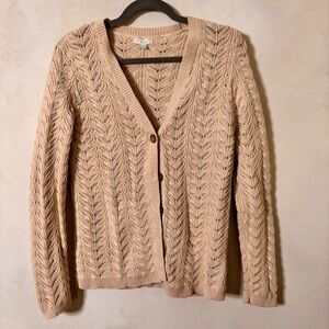 Charter Club Beige Cable Knit Cardigan